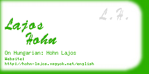 lajos hohn business card